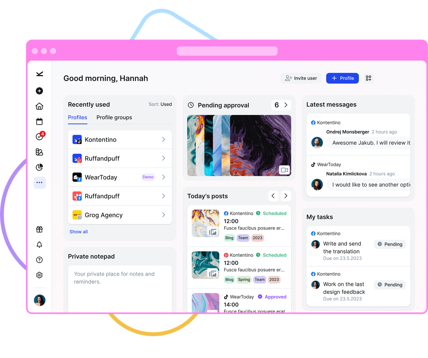 Kontentino social management tool