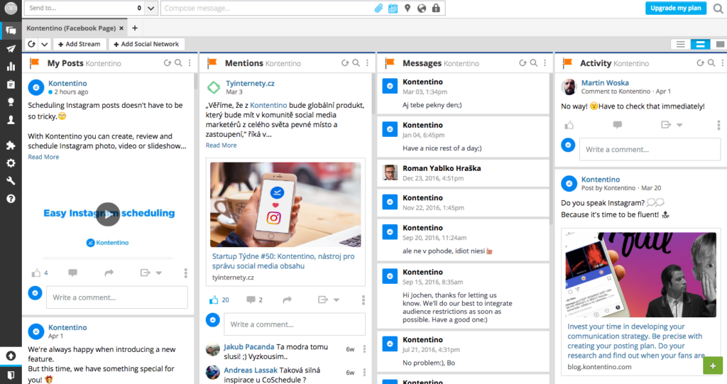 Hootsuite social media tool interface