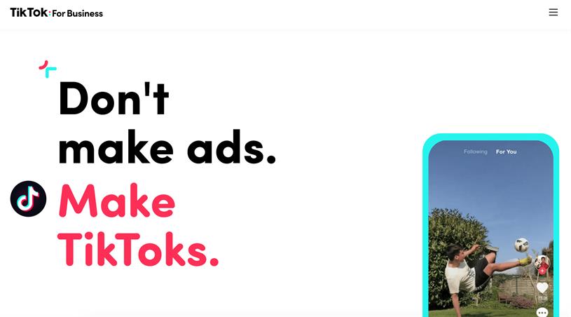 Ads for brands on TikTok