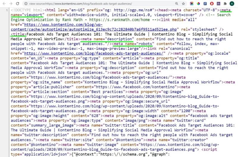 Meta tags in html