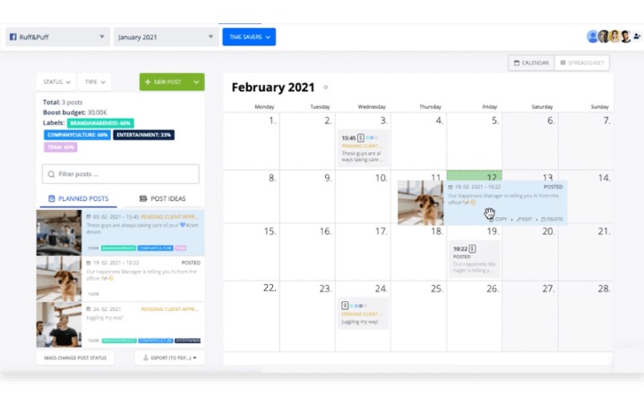Kontentino_calendar_CoSchedule alternative