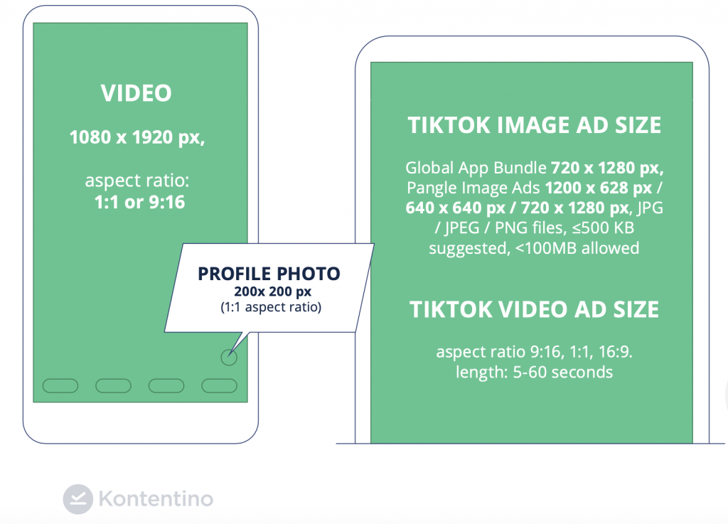 tiktok video and ads sizes